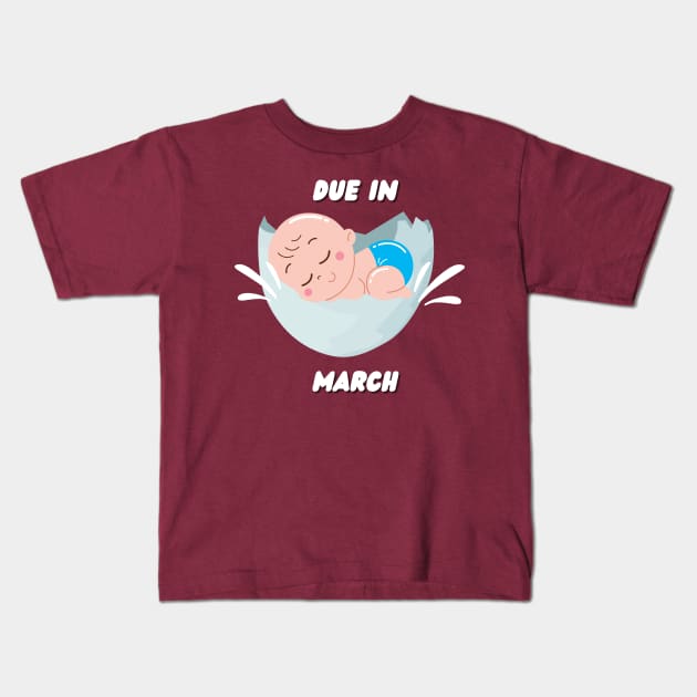 Due in March for the Mom to Be Kids T-Shirt by mebcreations